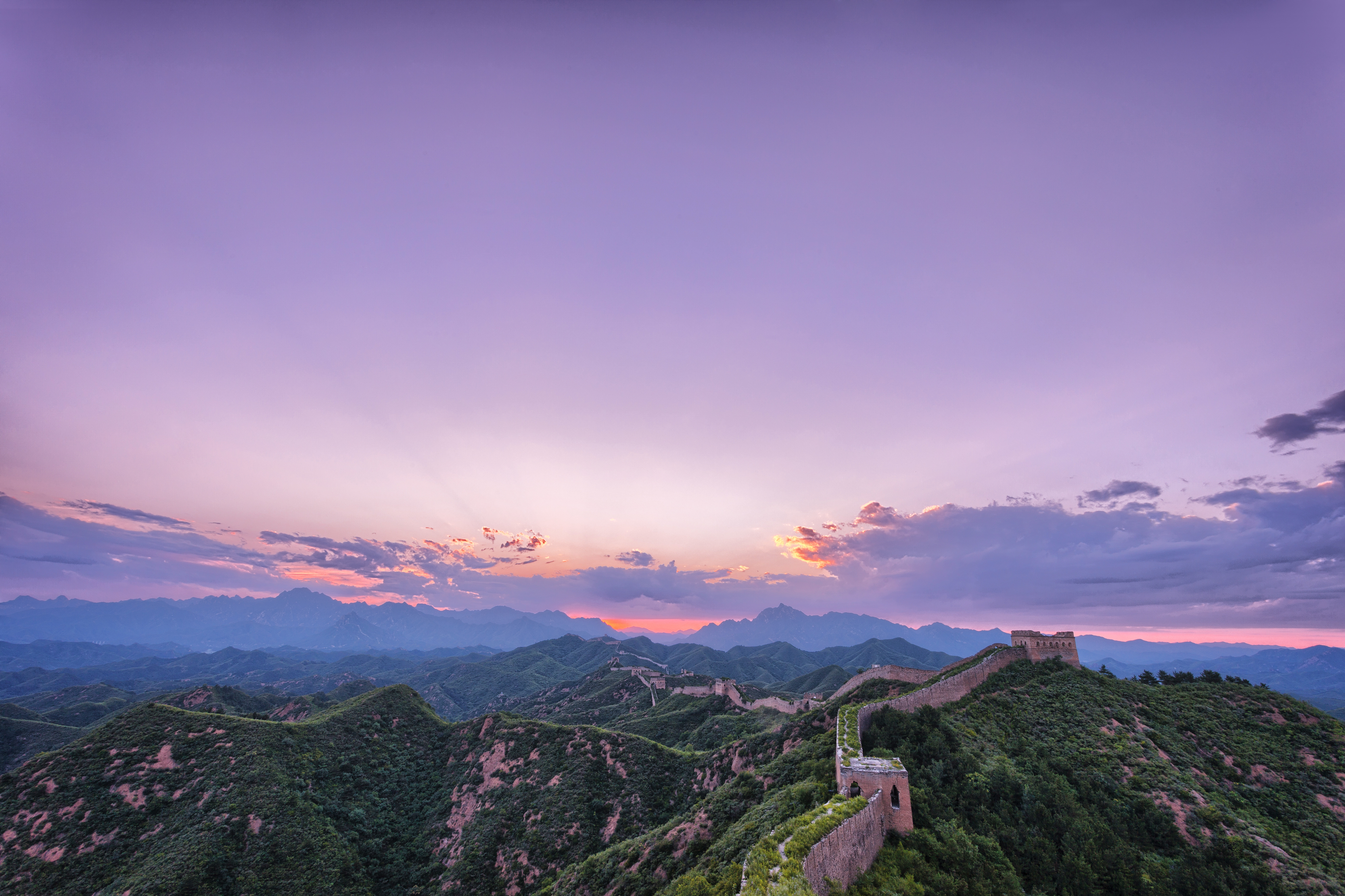 清晨美丽的万里长城风景_9645