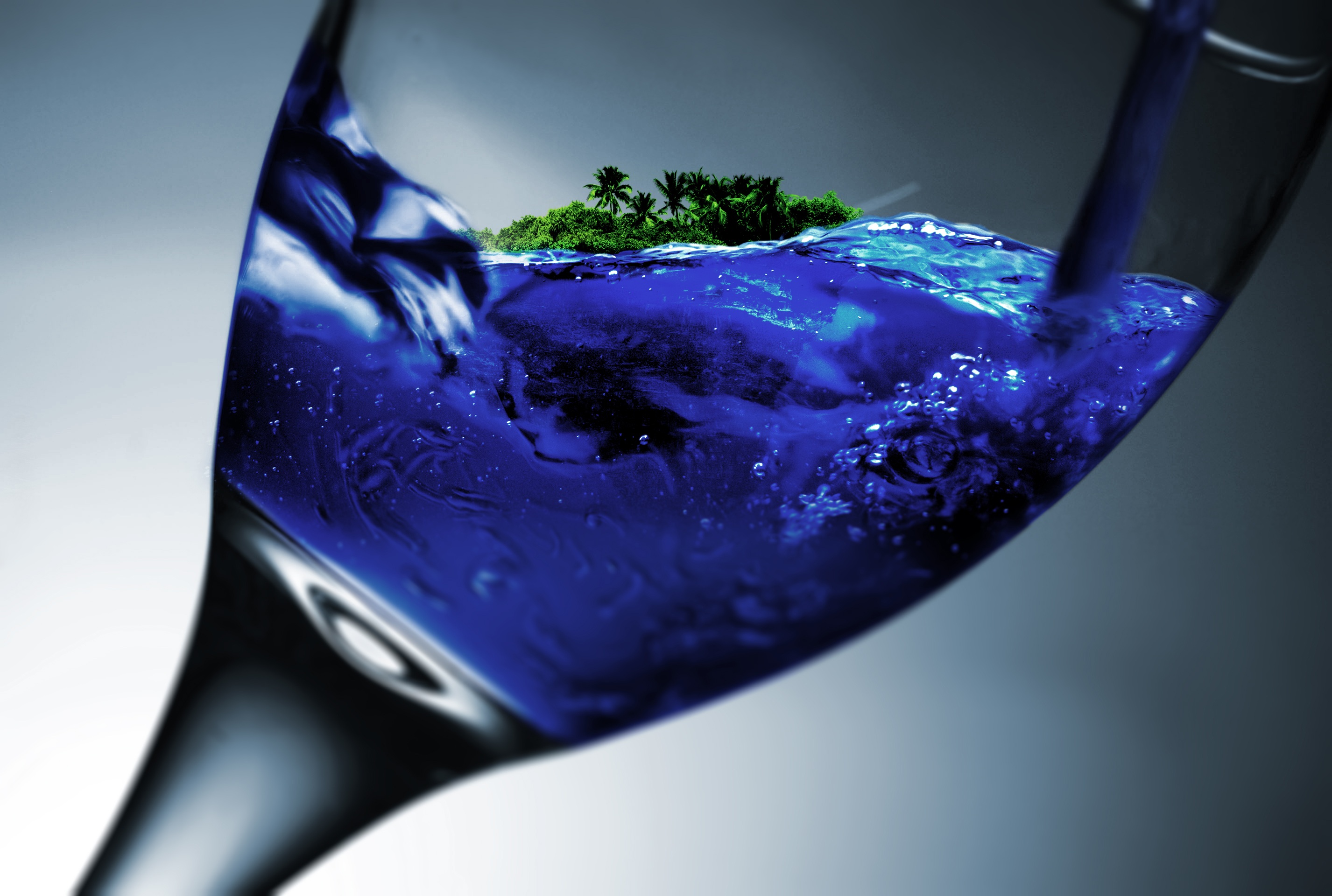 玻璃酒杯 小岛 水 透明_8304
