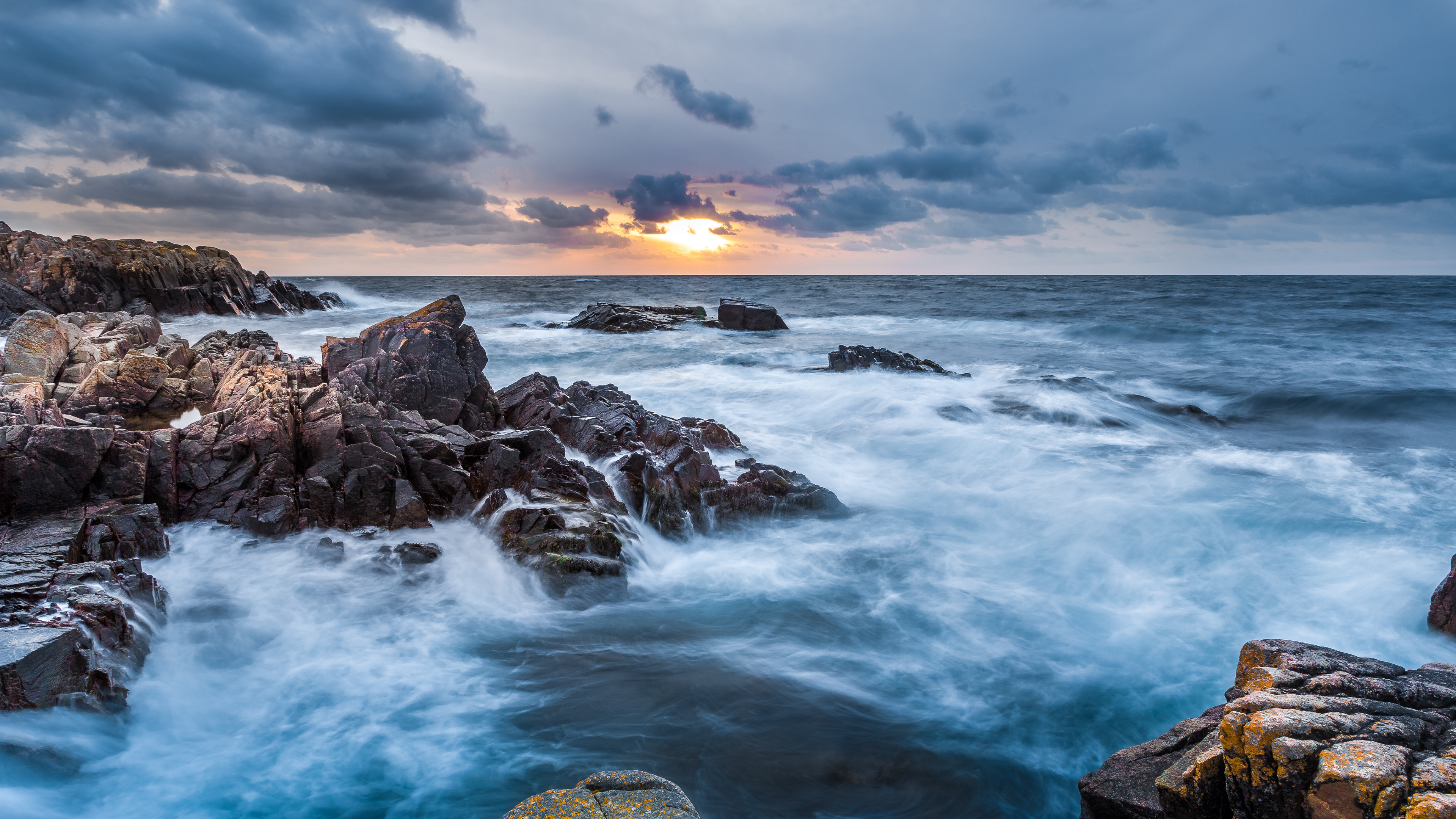 瑞典南部海边日落风景4k_18331