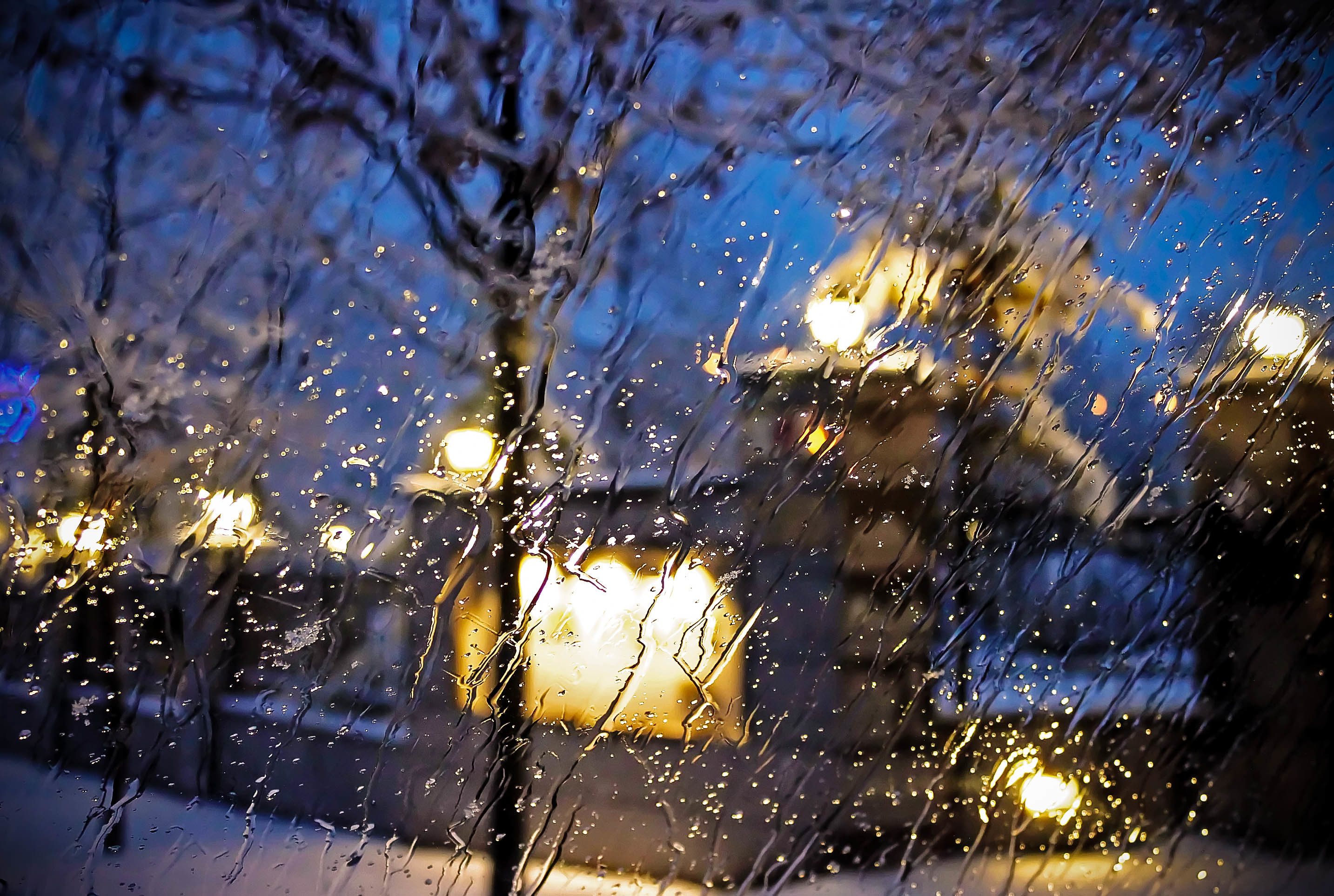 磨砂玻璃 城市街道 水滴_4553