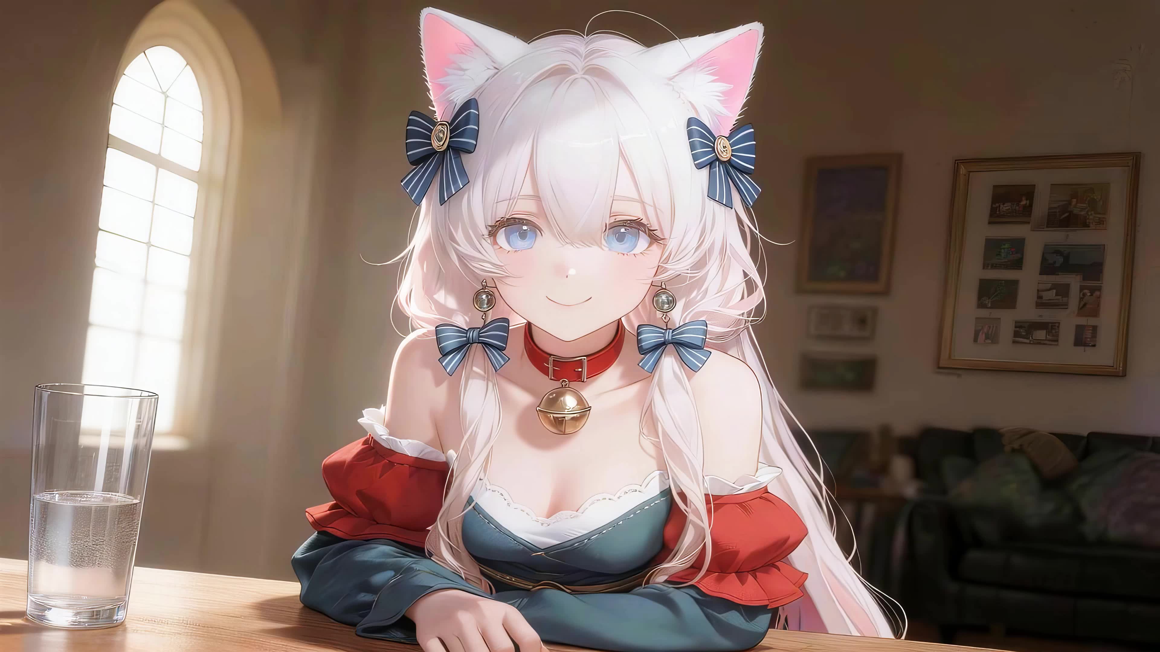 可爱猫儿女孩