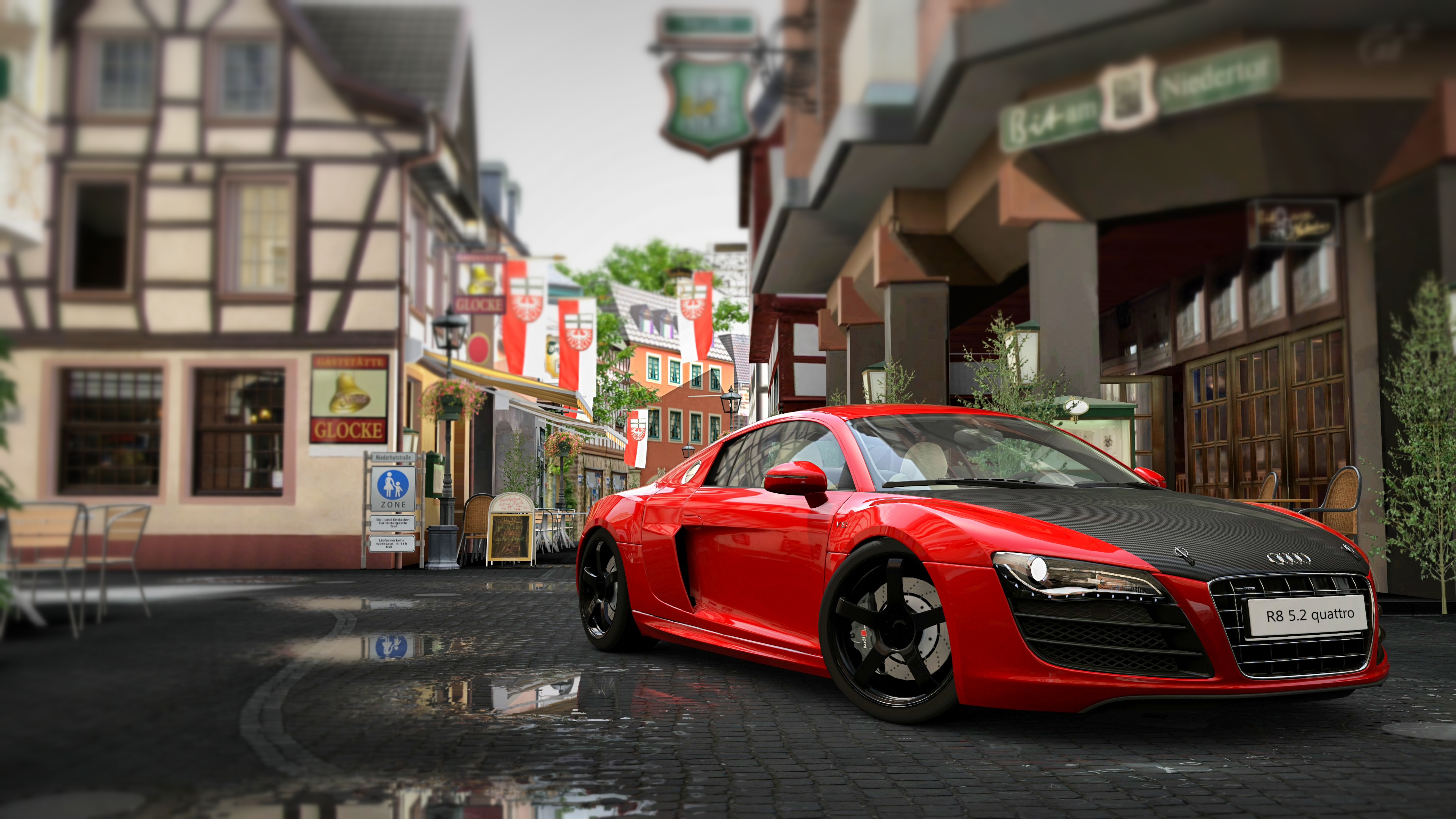 红色奥迪r8 5.2 quattro_12036