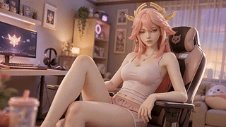 粉发少女的休闲电竞房