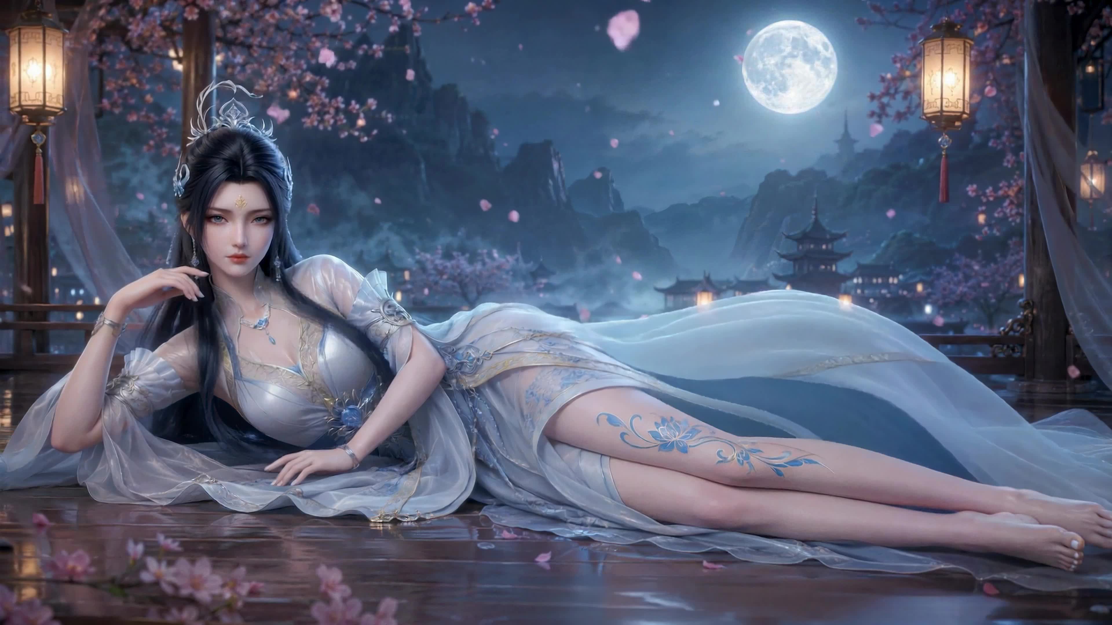 月夜亭台美人-陆雪琪
