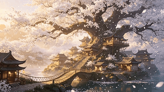 古风樱花镇