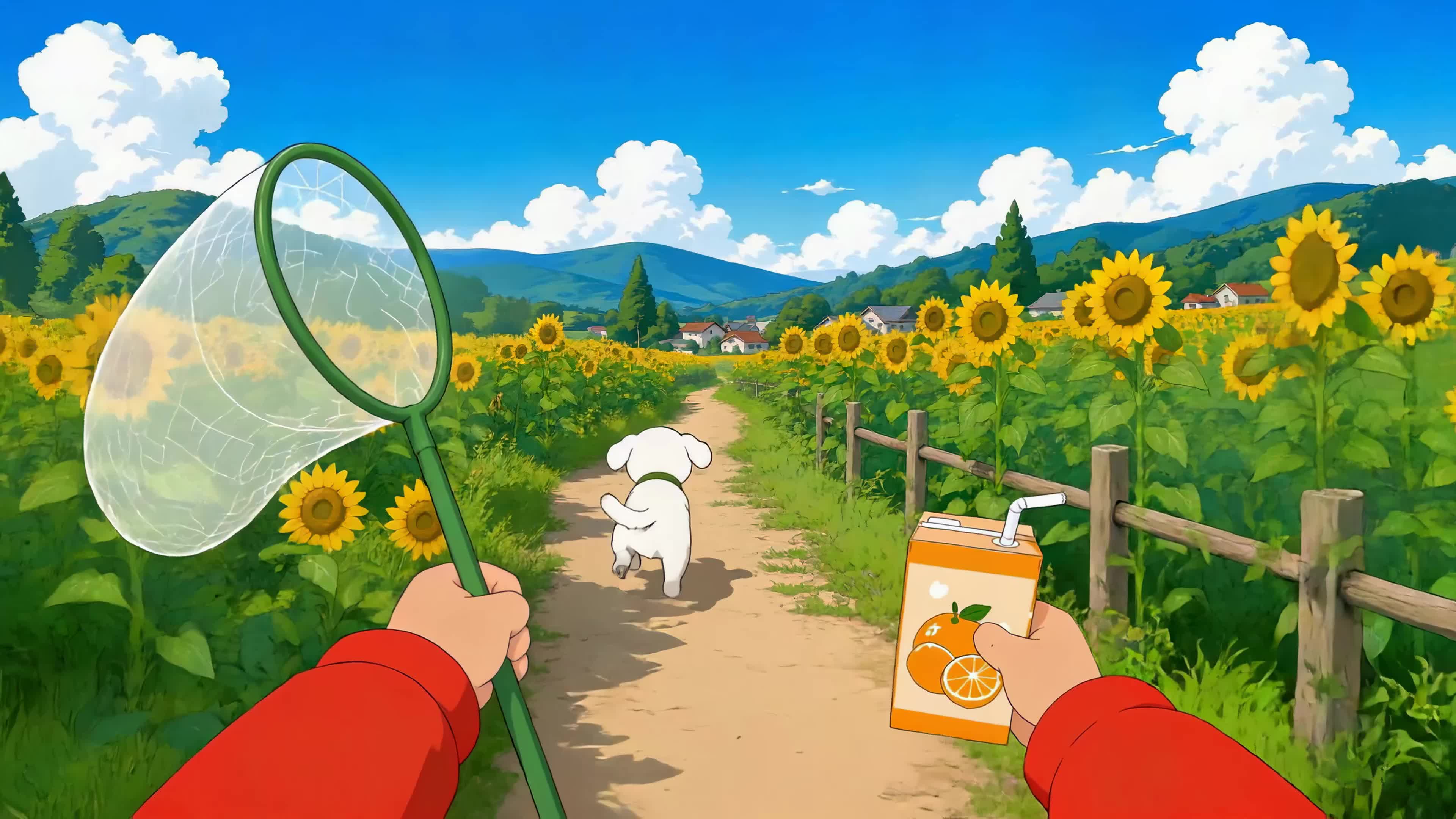 夏日向日葵花田漫步