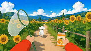 夏日向日葵花田漫步