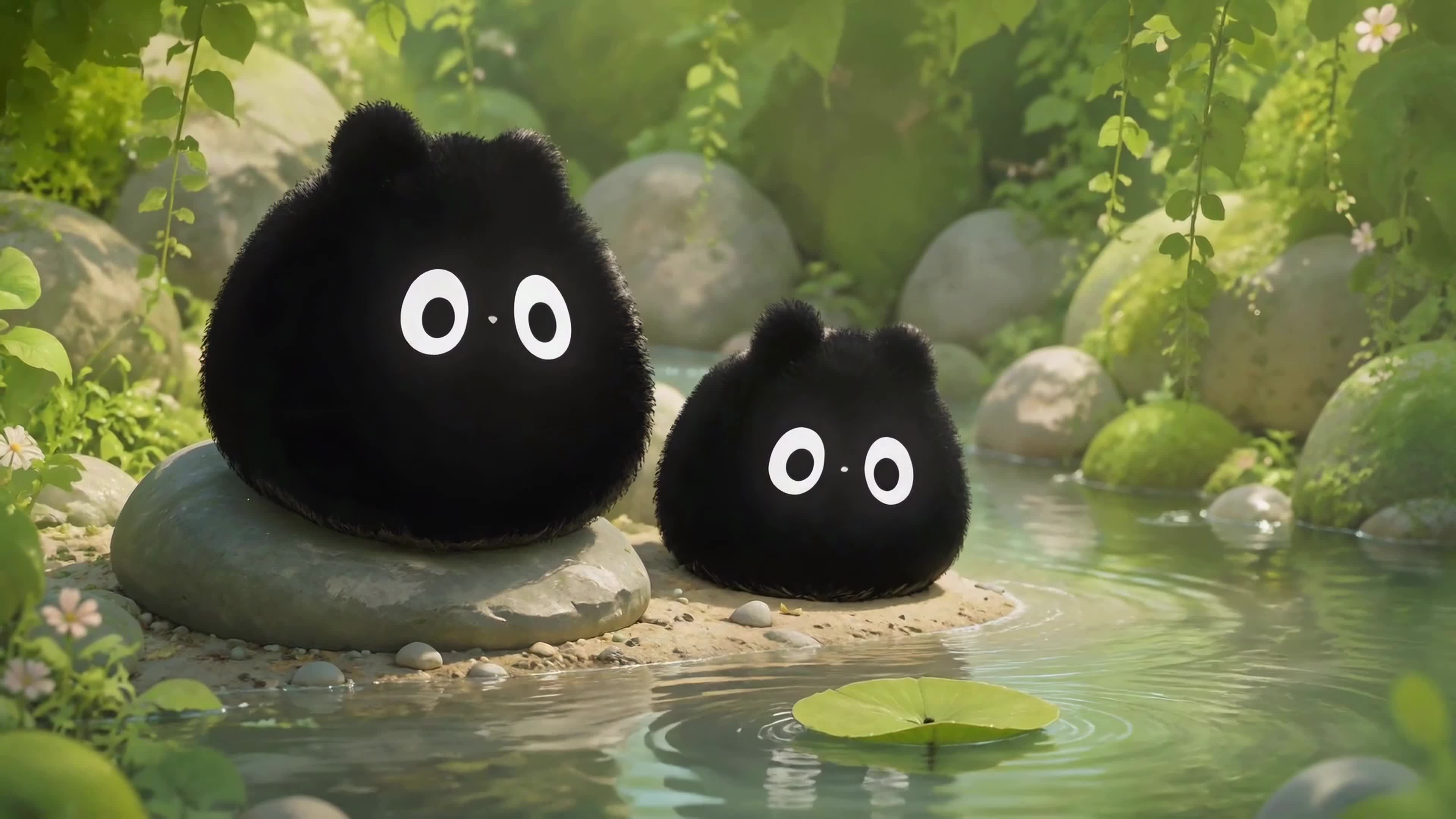 溪边软萌小黑团
