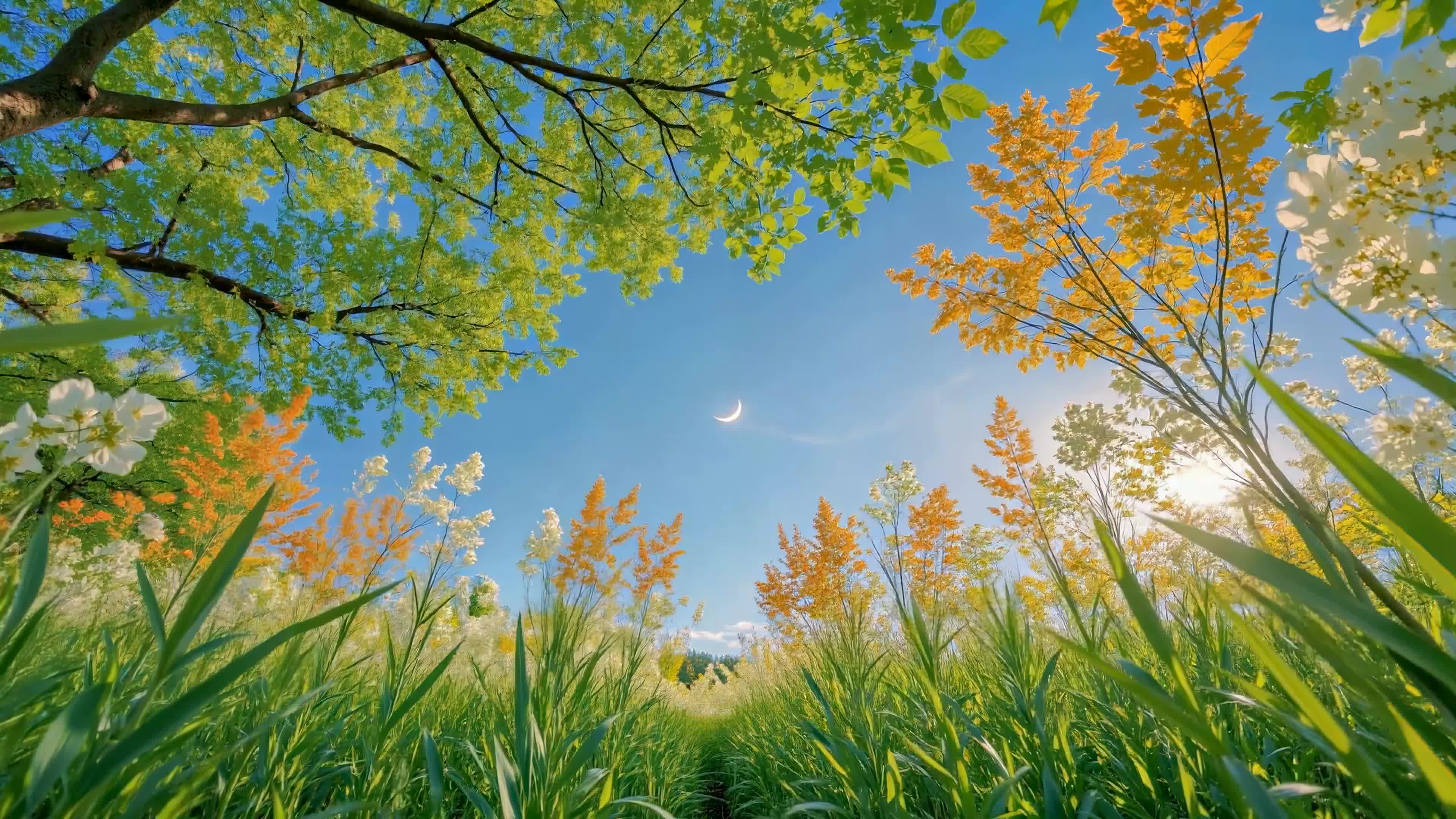 林间晴空花径