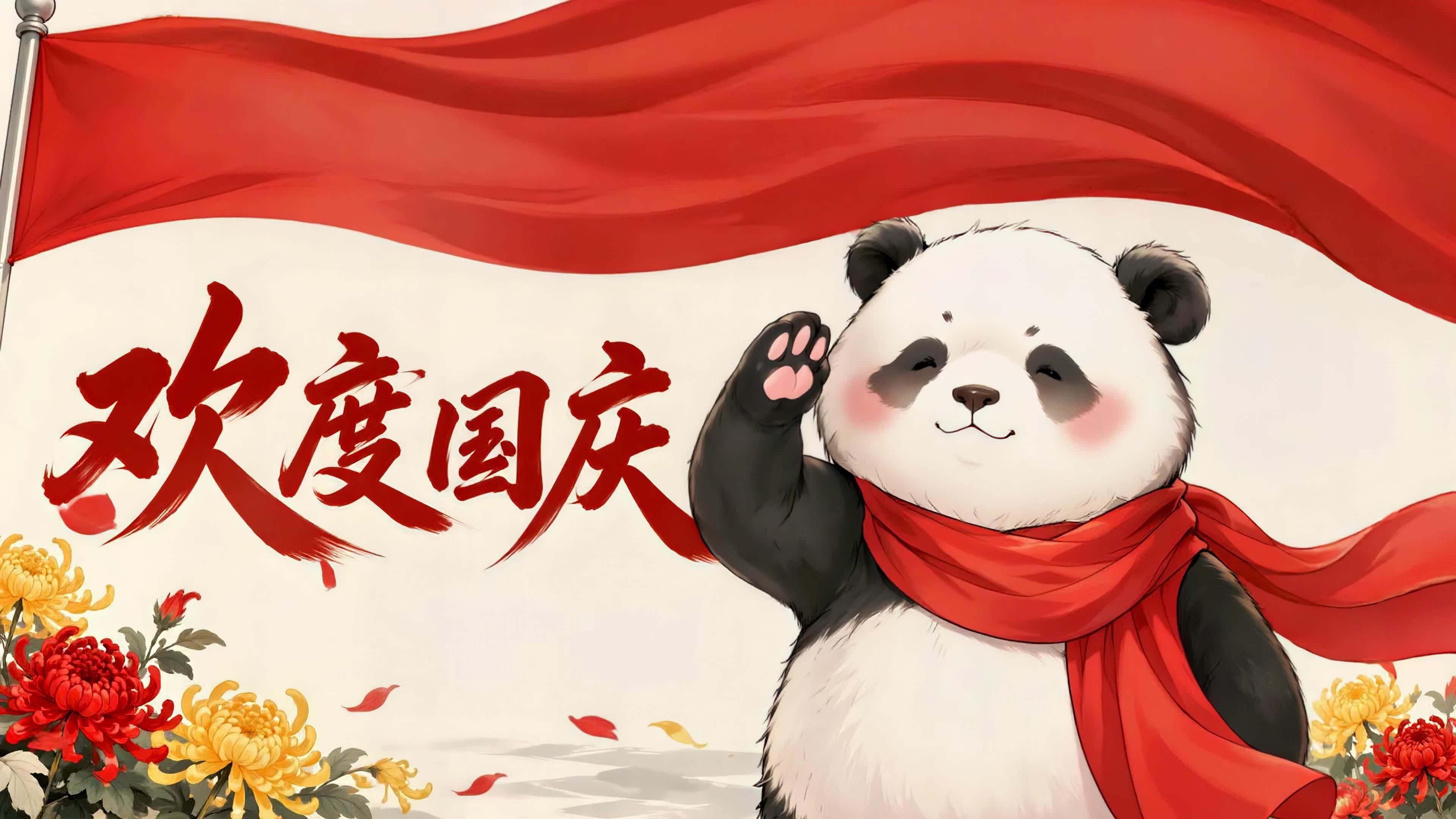 萌熊猫欢度国庆