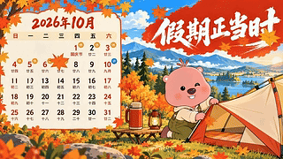 2026十月国庆假期日历