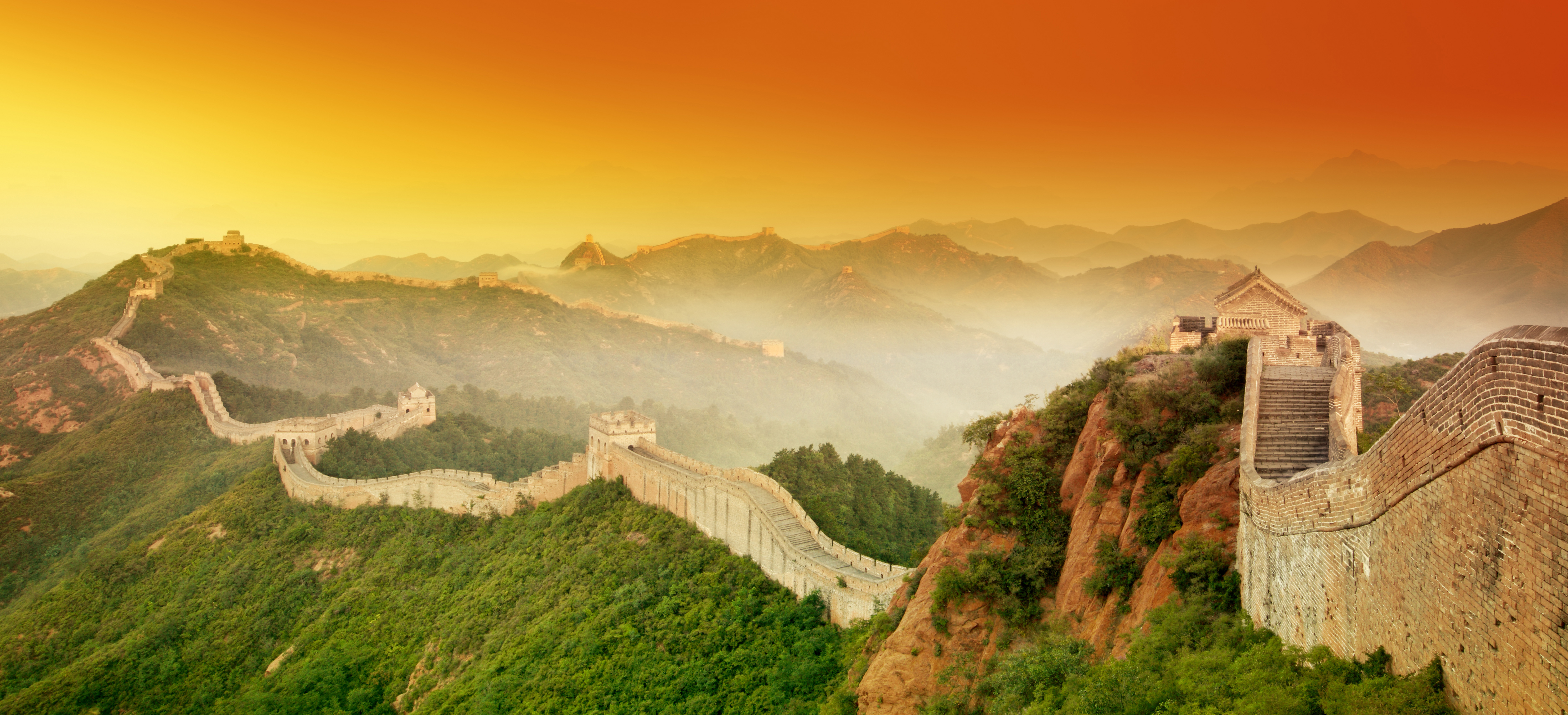 金色万里长城风景8K壁纸_9640