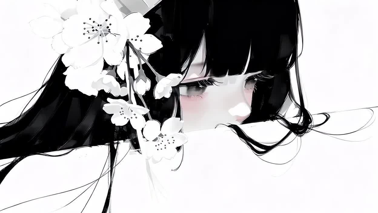 黑发忧郁少女
