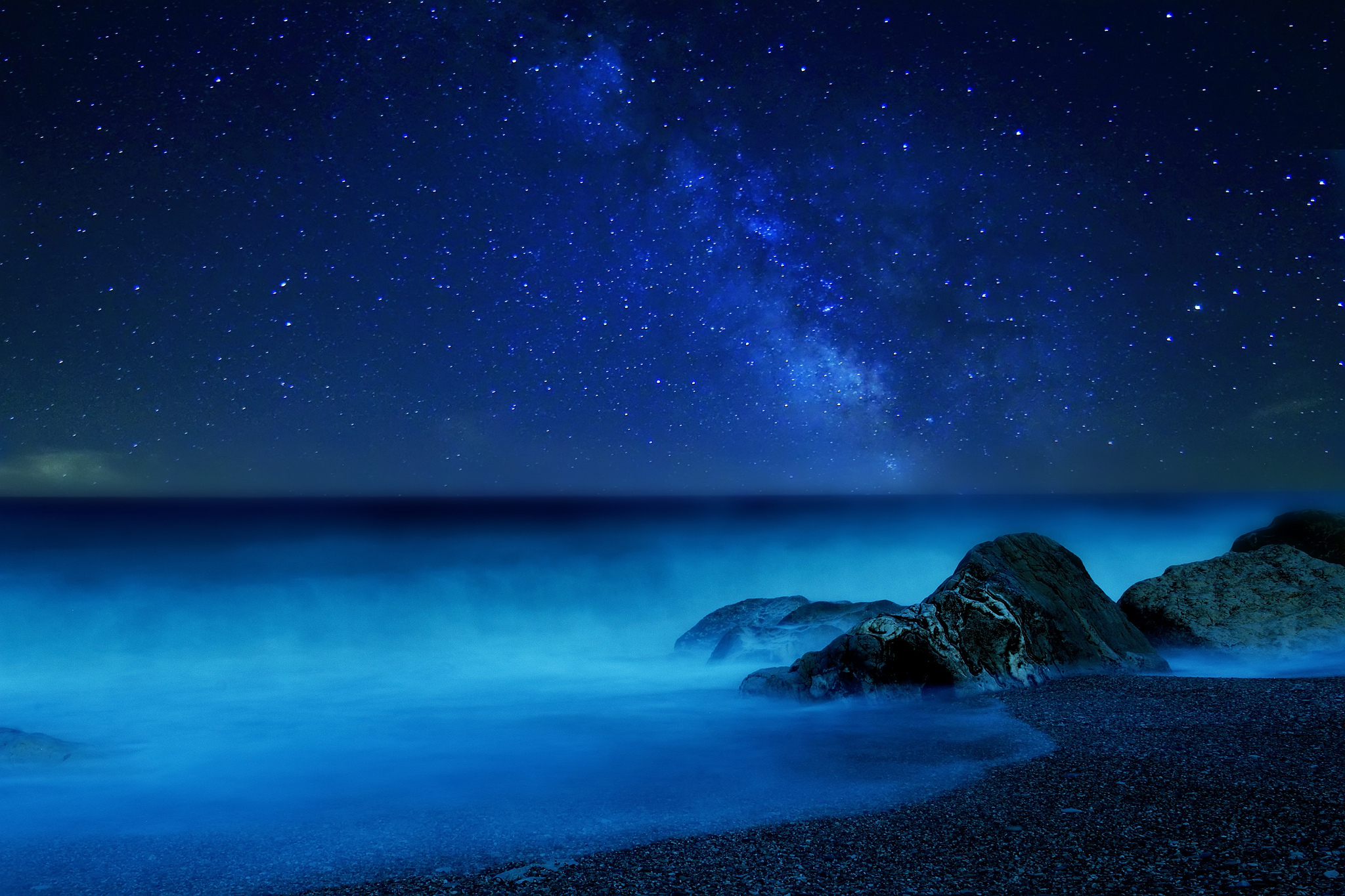 银河系 晚上 河 天空 星_9621
