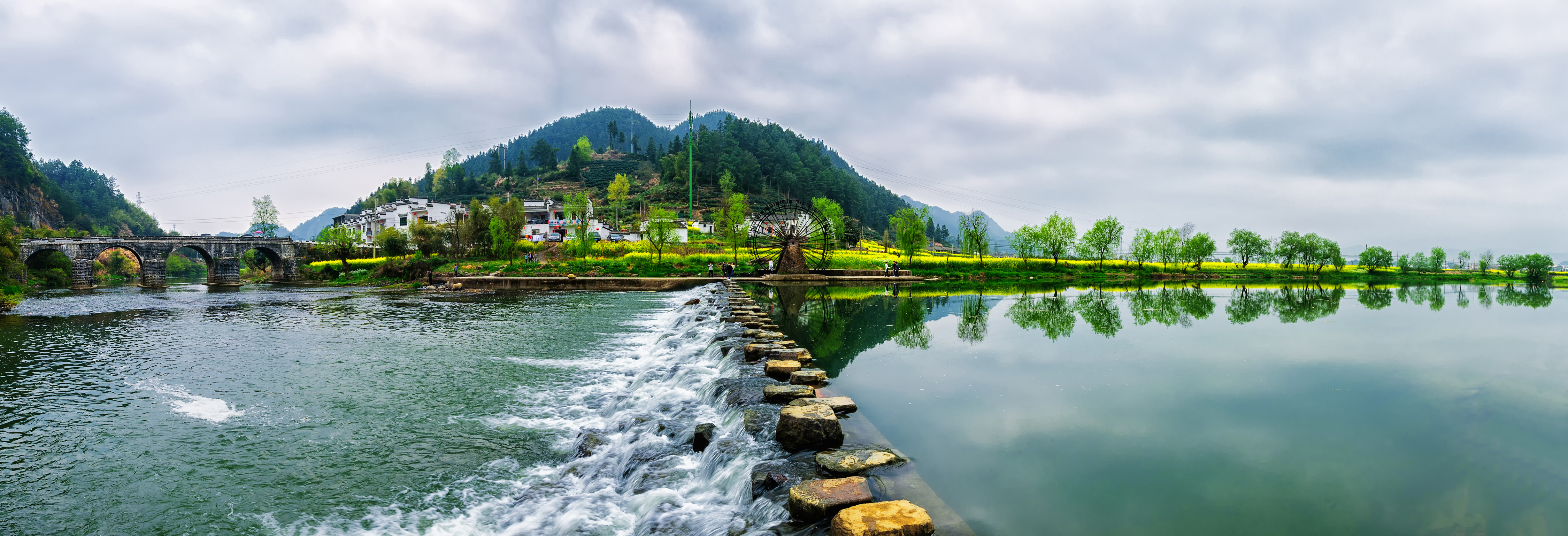 黟县小溪水车4k风景图片_5590