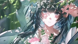 林间拾花少女-4K