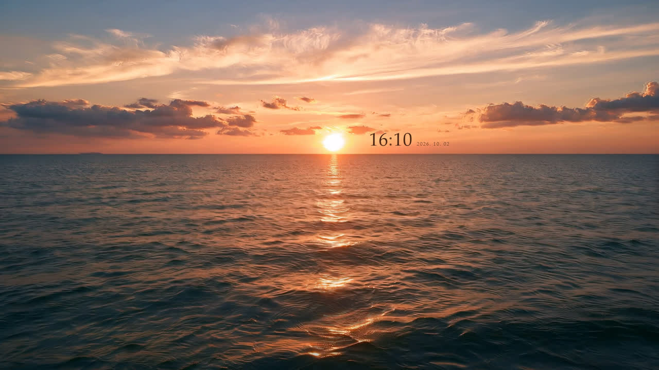 落日海面·【治愈海景·动态壁纸】
