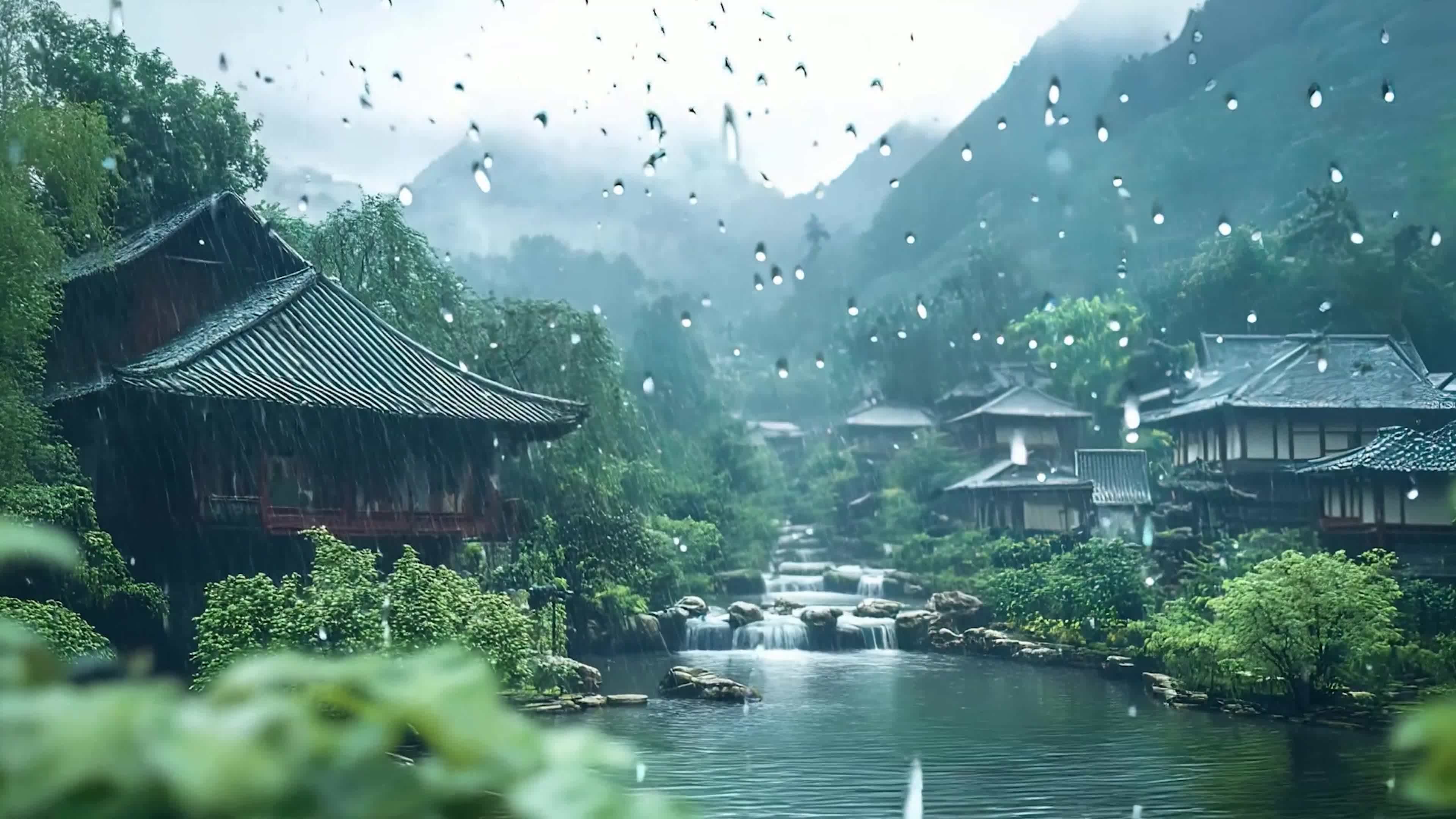 雨滴屏树木