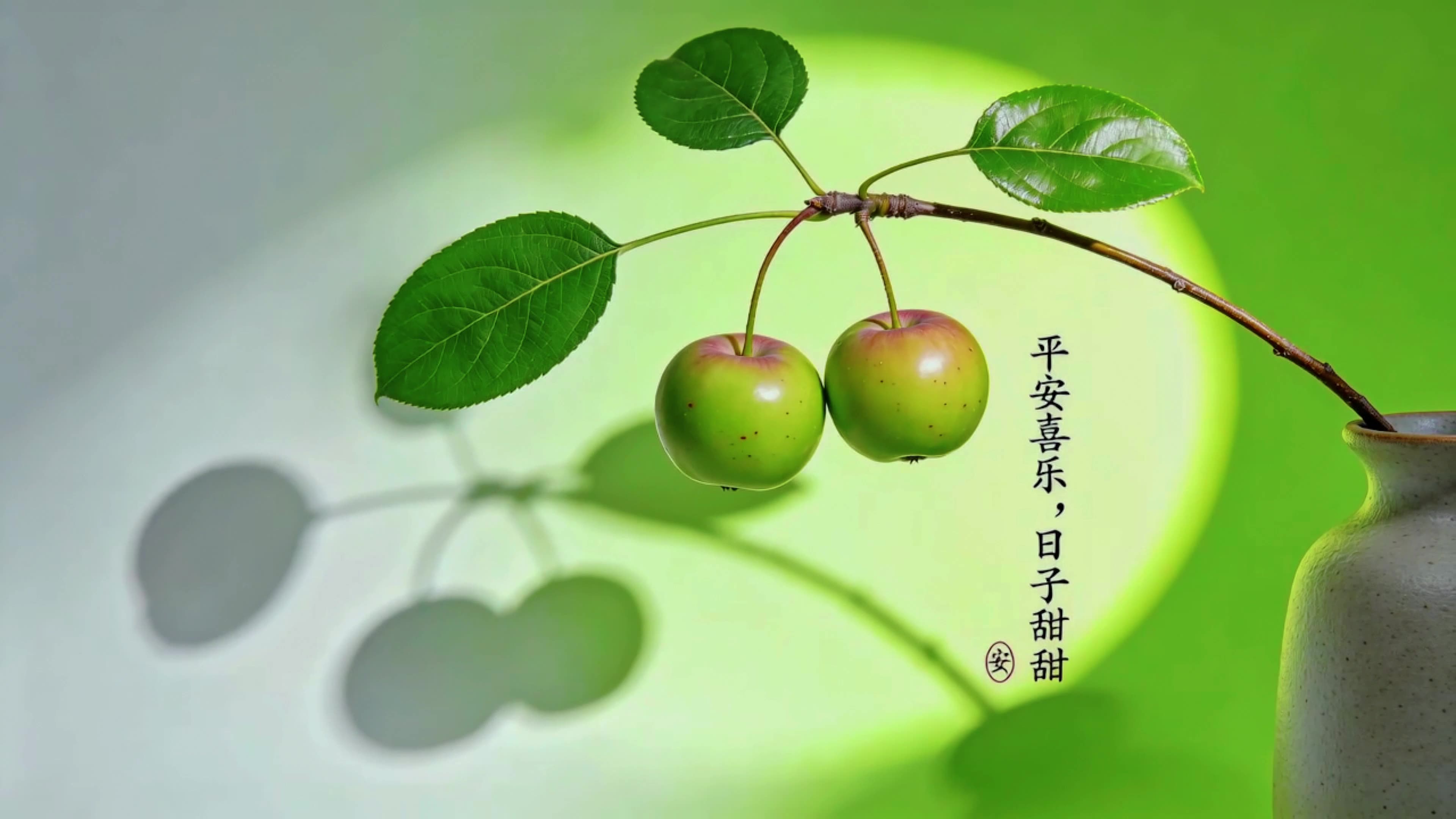 4K护眼治愈平安果