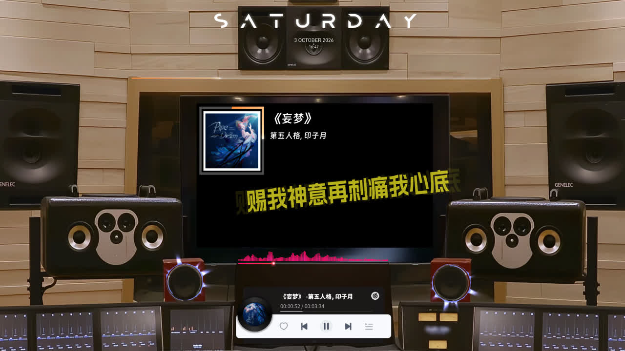 百万豪装录音棚Hi-Res无损听音乐-4K     ..........（*注释：Hi-res无损为原录音棚音质，非使用壁纸时音乐播放器播放音质。）