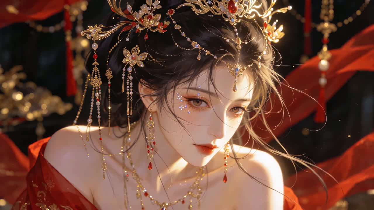 金镂红装