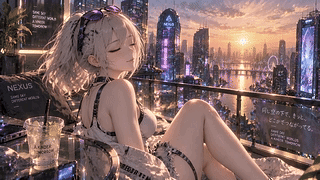 城市黄昏少女