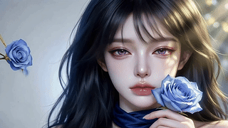 蓝玫瑰氛围感少女
