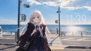 [溶图-可自定义制作】灰之魔女伊蕾娜・滨海路口(支持日历时间天气音频响应)