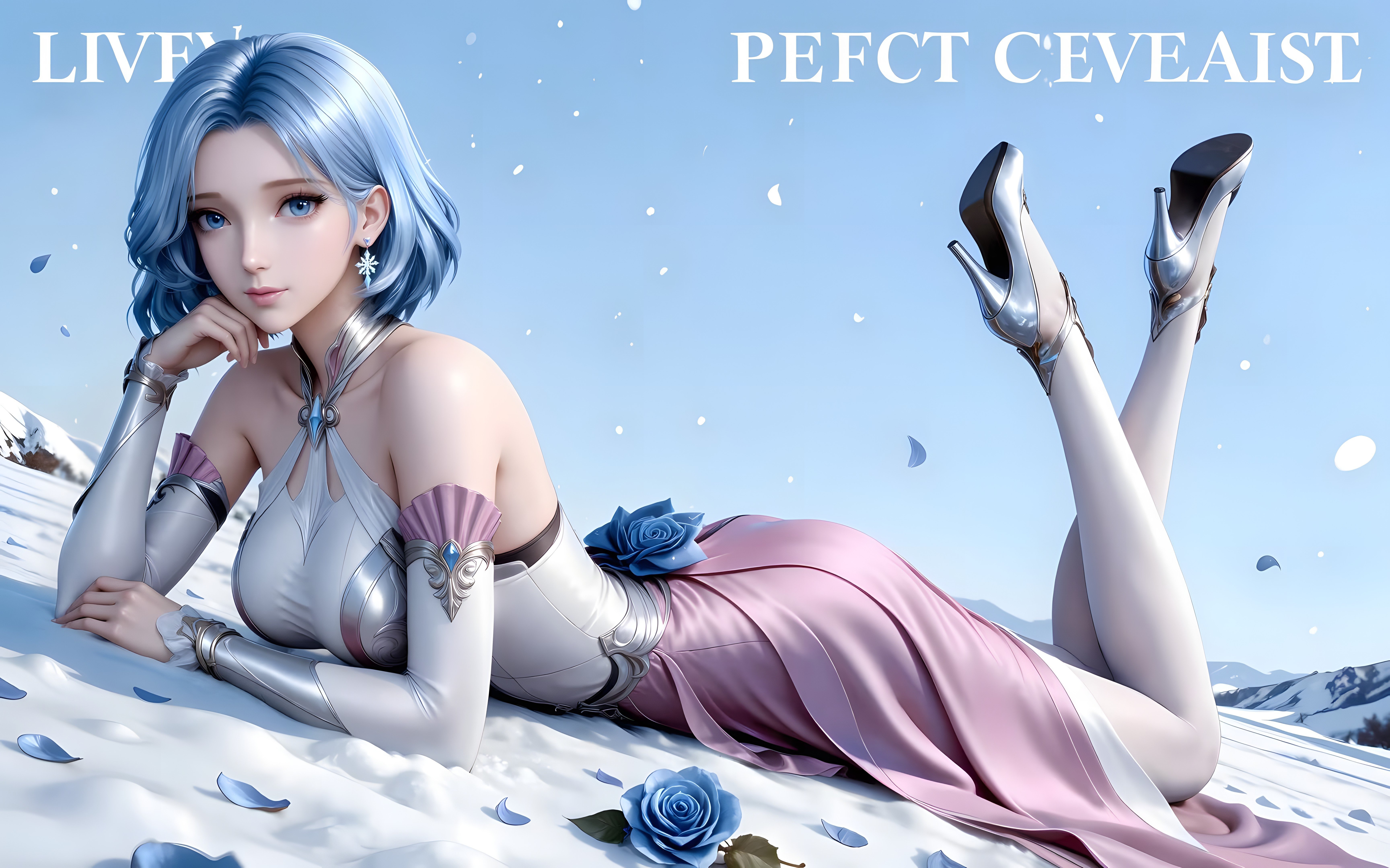 紫纱紫绒古风少女雪原蓝发白裙少女雪原蓝发白裙少女