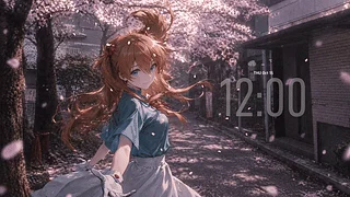 【溶图-可自定义制作】回眸樱吹雪·明日香（支持时间天气音频响应）