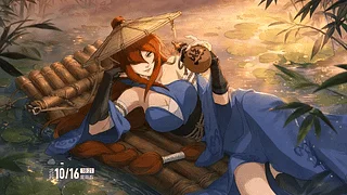 孤舟残阳