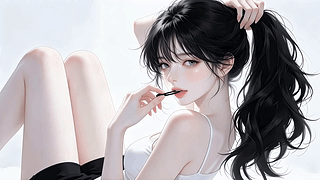 性感长腿扎马尾少女