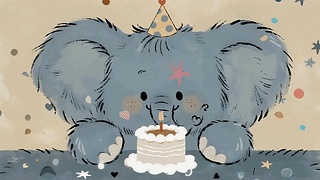 软萌生日小象